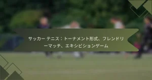 サッカー テニス：トーナメント形式、フレンドリーマッチ、エキシビションゲーム