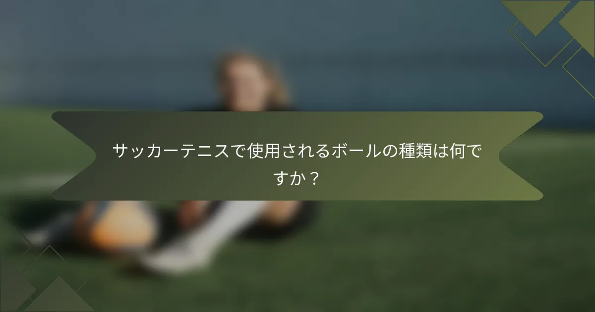 サッカーテニスで使用されるボールの種類は何ですか?