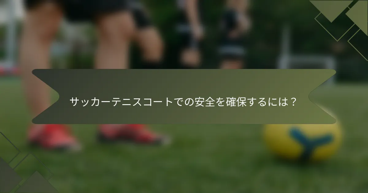 サッカーテニスコートでの安全を確保するには？