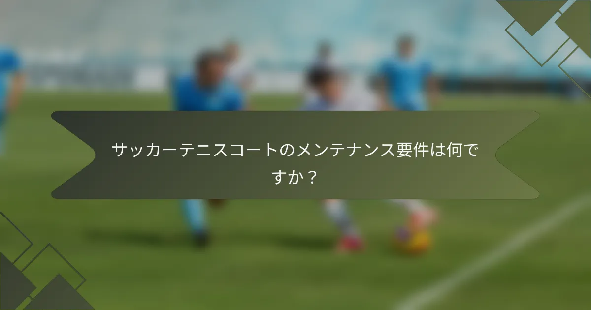 サッカーテニスコートのメンテナンス要件は何ですか?