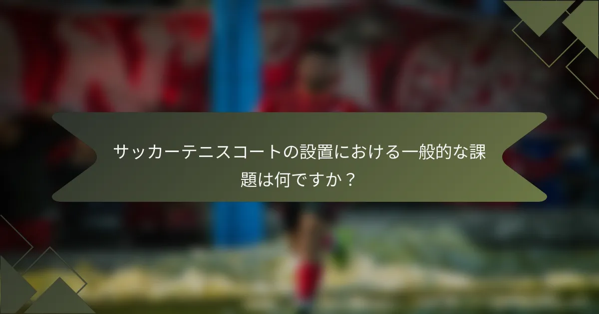 サッカーテニスコートの設置における一般的な課題は何ですか？