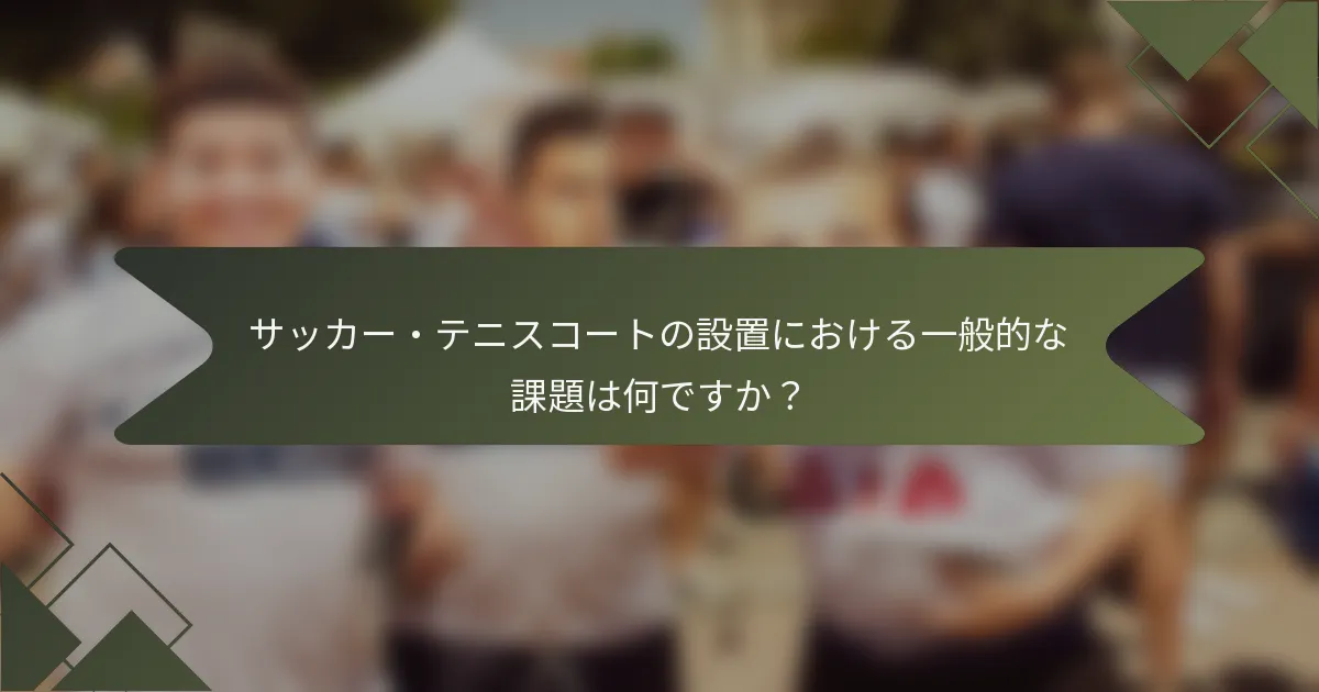 サッカー・テニスコートの設置における一般的な課題は何ですか？