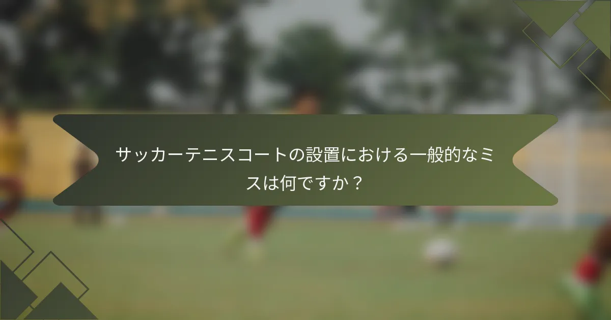 サッカーテニスコートの設置における一般的なミスは何ですか?