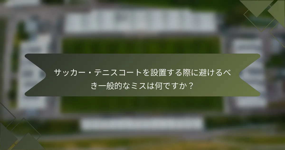 サッカー・テニスコートを設置する際に避けるべき一般的なミスは何ですか？
