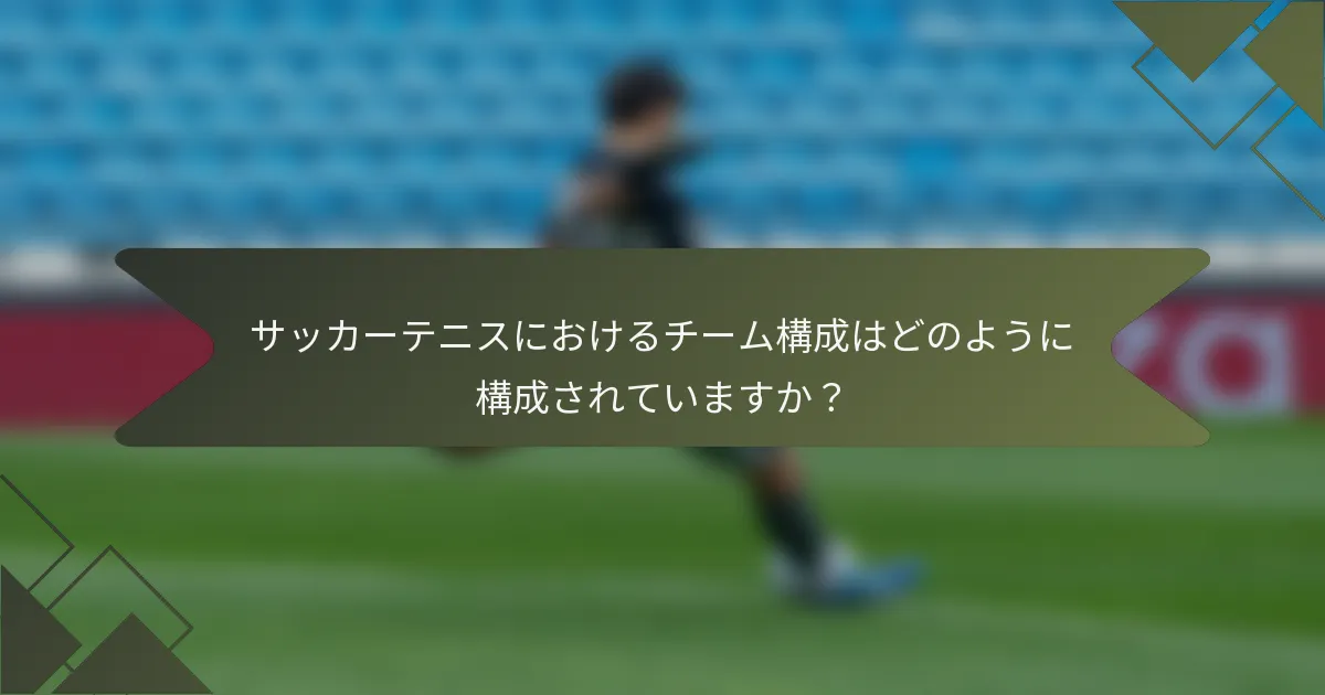 サッカーテニスにおけるチーム構成はどのように構成されていますか？