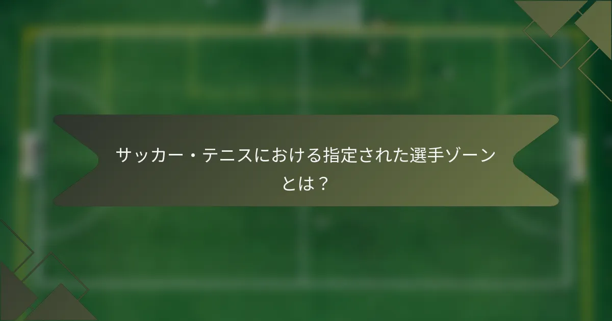 サッカー・テニスにおける指定された選手ゾーンとは？