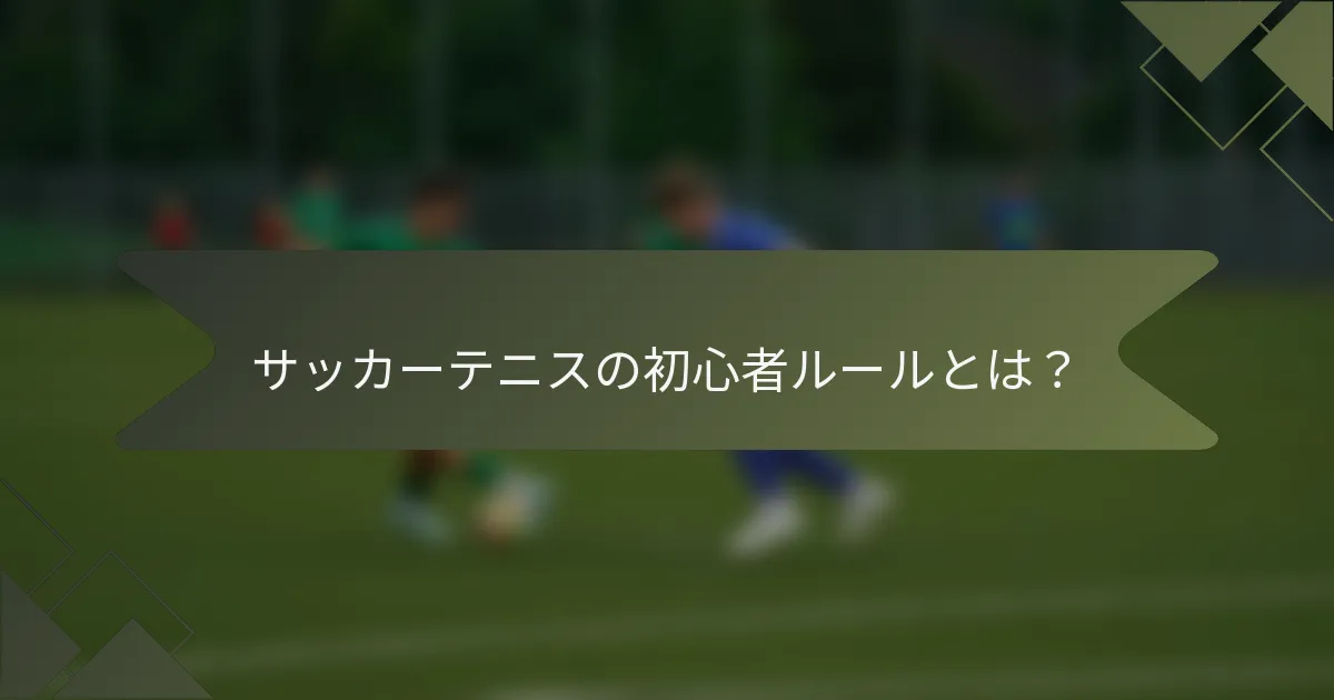 サッカーテニスの初心者ルールとは？