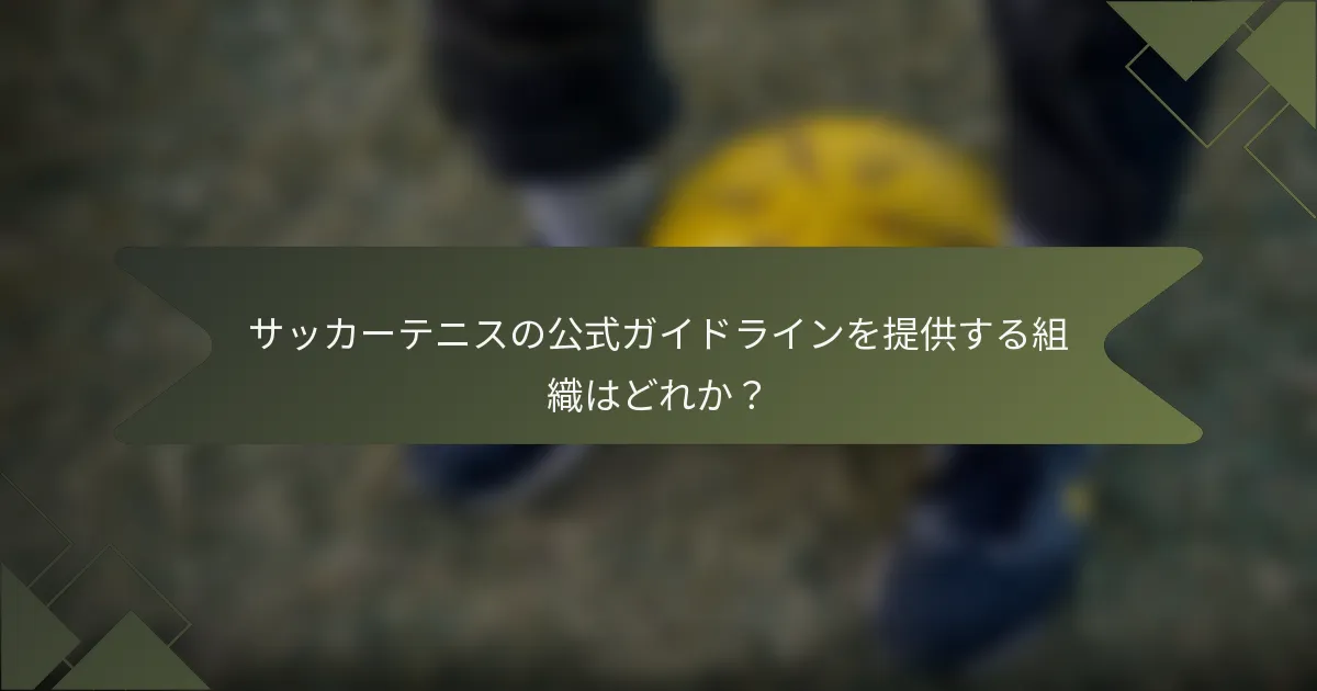 サッカーテニスの公式ガイドラインを提供する組織はどれか？