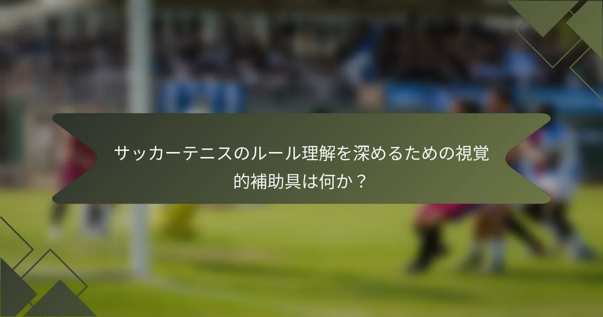 サッカーテニスのルール理解を深めるための視覚的補助具は何か？